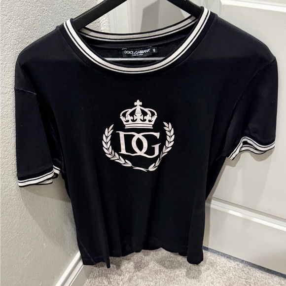 Dolce & Gabbana Other - Dolce & Gabbana Black Tee with White Logo and Trim